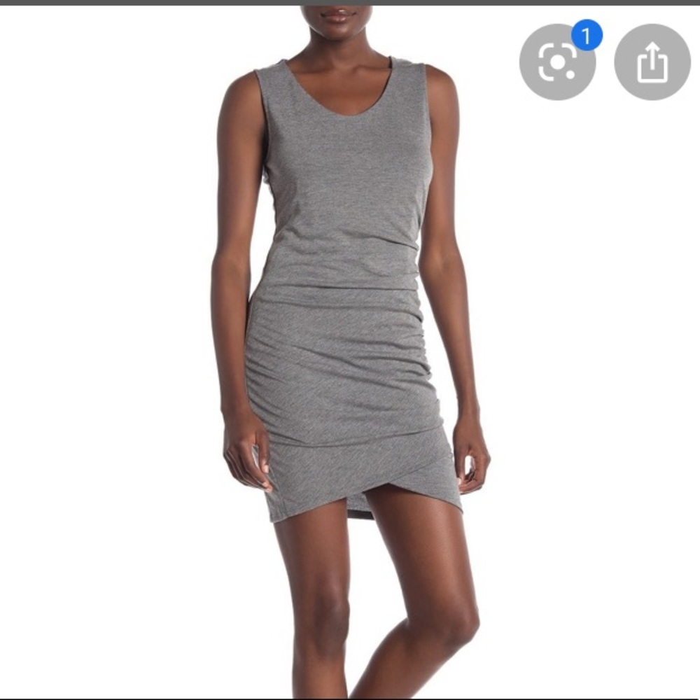 Free Press Ruched grey dress